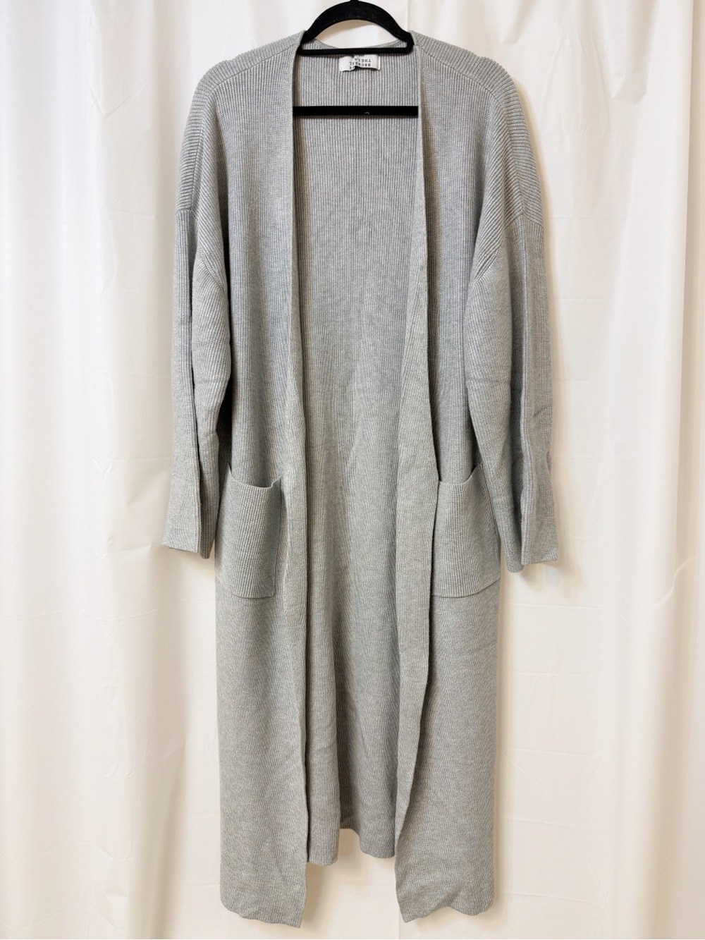 Brunette The Label Matilda Rib Knit Oversized Maxi Cardigan Grey XS/S